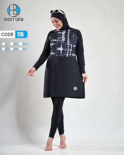 بوركيني مقاسات خاصة (Big Size) بتصميم مريح ومحتشم.