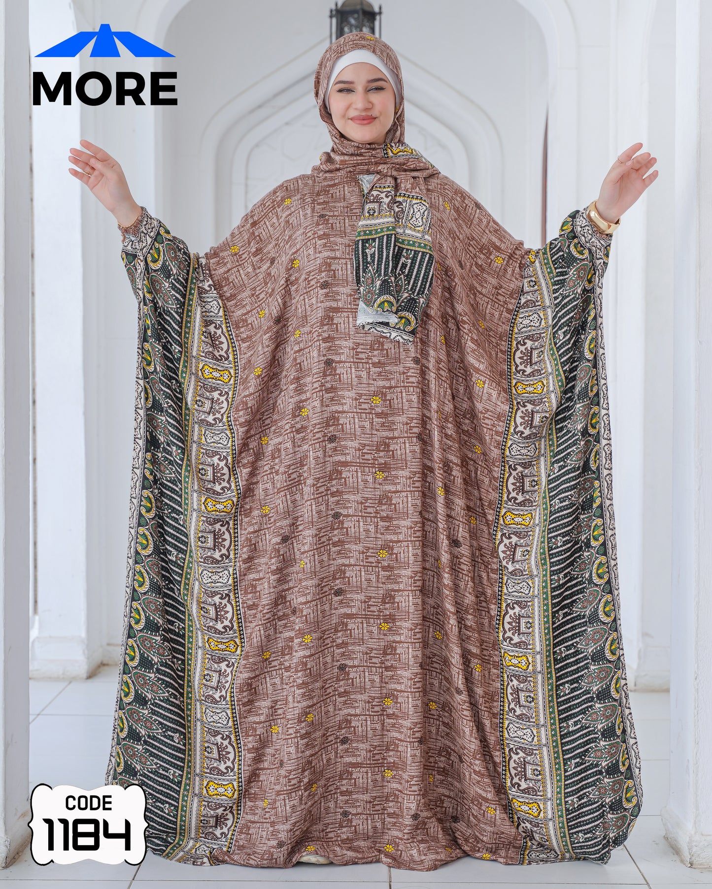 إسدال فراشة صلاة حريمي واسع – كود 1184