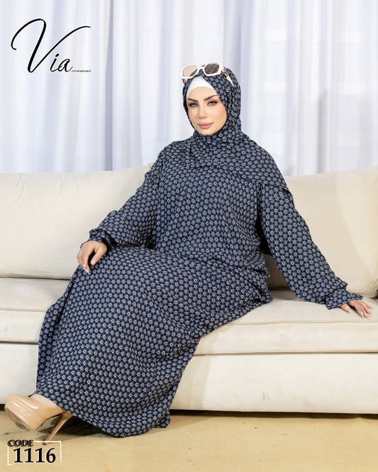 إسدال منقوش فسكوز قطن 100% كود 1116 من More